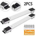 Pack of 2 Heavy Duty Washing Machine Tumble Dryer Appliance Rollers Trolley UK