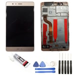 VITRE TACTILE + ECRAN LCD SUR CHASSIS POUR Huawei P9 Or dor? 5.2 +OUTILS + COLLE