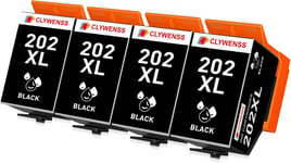 202 XL Cartouches d'encre Compatibles avec Epson 202XL 202 XL Cartouche Encre Noir pour Imprimante Expression Premium XP6000 XP6005