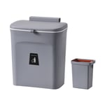 Tlily - Stockage des DéChets de Cuisine Toilettes + Baril IntéRieur Poubelle Murale Armoire Porte Suspendue - gris