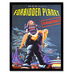 Wee Blue Coo Film Movie Forbidden Planet Robot Rescue Art Print Framed Poster Wall Decor 12X16 Inch