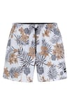 BOSS Mens Piranha Tropical-print quick-drying swim shorts with logo badge