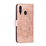 Flip Case for Samsung Galaxy A60, Genuine Leather Case Business Wallet Case with Card Slots, Magnetic Flip Notebook Phone Cover with Kickstand for Samsung Galaxy A60 (Rose Gold)