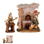 DRW Figurine Maison Boulanger pour Naissance Belen Set pièces Résine Peinte à la Main 14 cm