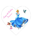 CINDERELLA DISNEY HEART SHAPE CAKE TOPPER PARTY  ICING SUGAR DIY IMG ii2