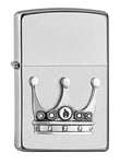 Zippo - Couronne, emblème - Satin Chrome - Briquet tempête, Rechargeable, dans Un boîte Cadeau 205-27374 Taille Unique