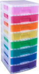 Really Useful Plastic Storage Box Tower 8x9.5 Litre Clear Frame