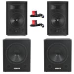 2x Vonyx 12" Party Speakers Active Powered Disco DJ 18" Subwoofers 3200W Power