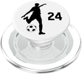 Number 24 #24 - Soccer Futbol Field Pitch Goalie Forward PopSockets PopGrip for MagSafe