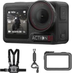 Bundle Motocyclisme/Vtt Osmo Action 5 Pro,Caméra D`Action 4K Pour Cyclistes,Capteur 1/1,3"",Fov De 155º,Batterie De 4 H,Enr.De Données Sportives,Support De Sangle De Poitrine Pour Une Fpv