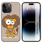 Housse En Silicone Compatible Avec L'iPhone 14 Pro Max (6.7) Design Lion Dessins