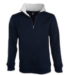 Sweat-Shirt Homme Col Camionneur Zippé - 47300 - Bleu Marine