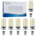 OLEVOLT Ampoule LED E14 Blanc Froid 5000K Ampoules Maïs LED E14 1400LM 12W Équivalent Halogène 100W Non Dimmable Ampoules à E14 Vis Edison Sans Scintillement Large Faisceaux 360° Llot de 6