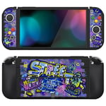 playvital ZealProtect Soft Protective Case for Nintendo Switch OLED, Flexible Protector Joycon Grip Cover for Nintendo Switch OLED with Thumb Grip Caps & ABXY Direction Button Caps - Street Art