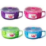 Sistema Microwave Breakfast Bowl Round Food Container with Lid Steam Vent 850ml