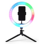 Desktop Selfie Ring Light With Phone Holder Tripod Stand Multi-Coloured Intempo