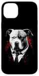 Coque pour iPhone 14 Plus Pitbull Dog Gangster en costume Funny Mob Boss sur le thème