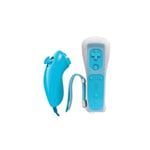 Wii Mote Motion Plus + Nunchuk Kompatibel med Nintendo Wii / Wii U Blå