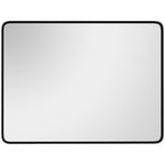 HOMCOM Miroir rectangulaire Mural 91,4 x 61 cm Cadre en Aluminium Style Minimaliste décoration Noir