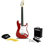 RockJam Kit de guitare électrique complet avec ampli de guitare 10 watts, leçons, sangle, sac de transport, médiators, Whammy, lead et cordes de rechange - Rouge