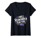 Womens I Will Remember For You Alzheimer's Awareness V-Neck T-Shirt