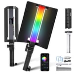 NEEWER RGB1 LED Tube Light Stick with Metal Barndoor, Handle, Touch Bar/APP Control, Magnetic Handheld RGB Video Light, 3200K-5600K CRI98+ Dimmable Photography Lighting with 6400mAh Battery, 17 Scenes