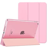 MoKo Étui Smart Cover pour New iPad 9ème Génération 2021, Étui à Rabat avec Support et Semi-Transparent Protecteur pour iPad 8e Génération 10.2" 2020/iPad 7e Génération 10.2" 2019, Bouquet Rose