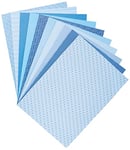 folia 46409 - Lot de 10 Feuilles de Carton à Motif Basiques - Bleu - 50 x 70 cm - 270 g/m² - Base pour de Nombreux travaux manuels et idées