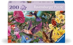 Ravensburger 12001369 – Colibris et Papillons Personnes âgées avec 200 pièces Extra adhérentes, Grand modèle d'image et Support pour Puzzle