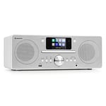 Auna Radio Portable CD, Chaine HiFi, Poste Radio Numérique Dab/Dab+/FM et Streaming, Radio Portables Stéréo LED, Écran TFT, Radio FM, MP3, AUX, Alarme de Réveil, Fixation au Mur, Alimentée au Secteur