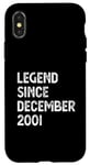 Coque pour iPhone X/XS 23e anniversaire homme femme légende depuis décembre 2001