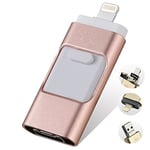 Clé USB de 16 Go avec clé USB 3 en 1 avec connecteur Lightning Micro USB pour iPhone iPad iPod et téléphone Portable Android avec co