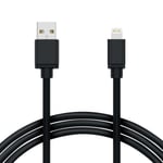 2M Lightning Cable iPhone Laturi Nylon Pikalataus Musta