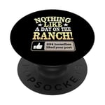 Day On The Ranch, Funny Cowboy Rancher Horsefly Joke PopSockets Adhesive PopGrip