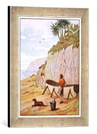 'Image encadrée de English School "Robinson Crusoe S Canoe, illustration from' The Story of Robinson Crusoe : à adaptation for Children FOLLOWING Defoe S Language ', d'art dans le cadre de haute qualité Photos fait main, 30 x 40 cm, argent Raya