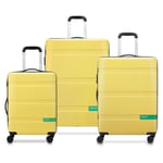 Delsey Paris x United Colors of Benetton Now Hardside Set de valises à 4 roulettes 3 pcs. avec soufflet extensible yellow (TAS031447)