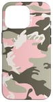 Coque pour iPhone 16 Pro Camouflage rose et vert, militaire, armée