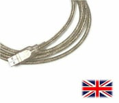 SILVER 2 METER USB PC CABLE LEAD CORD FOR HERCULES 4780474 DJ CONSOLE RMX