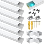 6 Pack Led Aluminum Profile for Philips Hue Led Strip Lights etc,1m/3.3ft U-Sha