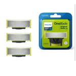 3-pack rakblad kompatibel med Philips Oneblade ersättningsblad One Blade Pro blad män （Modell QP25XX QP26XX QP65XX ）