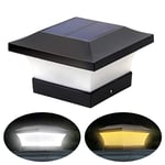 Lampes de poteau à LED solaires étanches pour jardin d'extérieur 10 x 10 cm Poteaux en bois, pont, clôture 6000K White