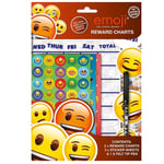 Emoji Re-useable Wipe-Clean Childrens Reward Charts,Stickers & Pen Educational