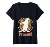 Womens Penguin Whisperer Vintage Classic Retro Animal Love V-Neck T-Shirt