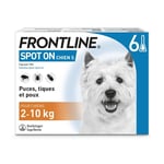 FRONTLINE SPOT ON Chien Anti Puces Tiques Poux Larves Oeufs 2 - 10kg 6 Pipettes