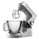 Kenwood Titanium Chef Baker KVC85.004SI Robot Patissier avec Balance Intégrée, Inclus Ensemble Pâtisserie 3 Pièces, Bol de Mélange de 5L et 3.5L, Régulateur de Vitesse Progressif, 1200W, Argenté