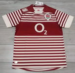 NEW England Rugby Union Away Shirt 2013/2014 Canterbury Large Jersey Striped Top