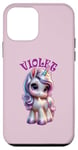 Coque pour iPhone 12 mini Motif licorne violet pour fille