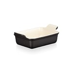 Le Creuset Héritage Plat Rectangulaire, Céramique, 19 cm, 1,1 L, Noir Mat, 71102190000001