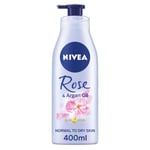 NIVEA Oil In Lotion Rose & Argan Oil (400ml, Pack of 6), Replenishing Body Lo...