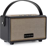 Bb-820Bk Blackmore Junior - Haut-Parleur Bluetooth Rétro En Cuir Avec Accu 5200 Mah - Haut-Parleur Vintage Avec 20W - Entrée Microsd Avec Lecteur Mp3 - Aux-In - Enceinte Noir